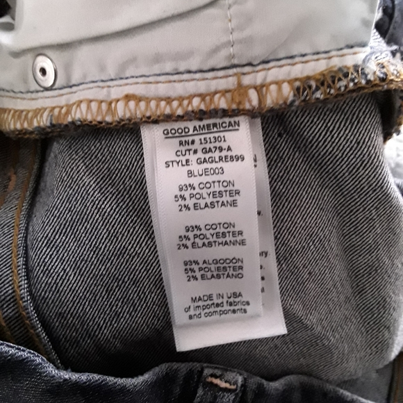 Good American Jeans - Blue with Manufactured Tears - size 00/24 (28 inseam) - Picture 4 of 5